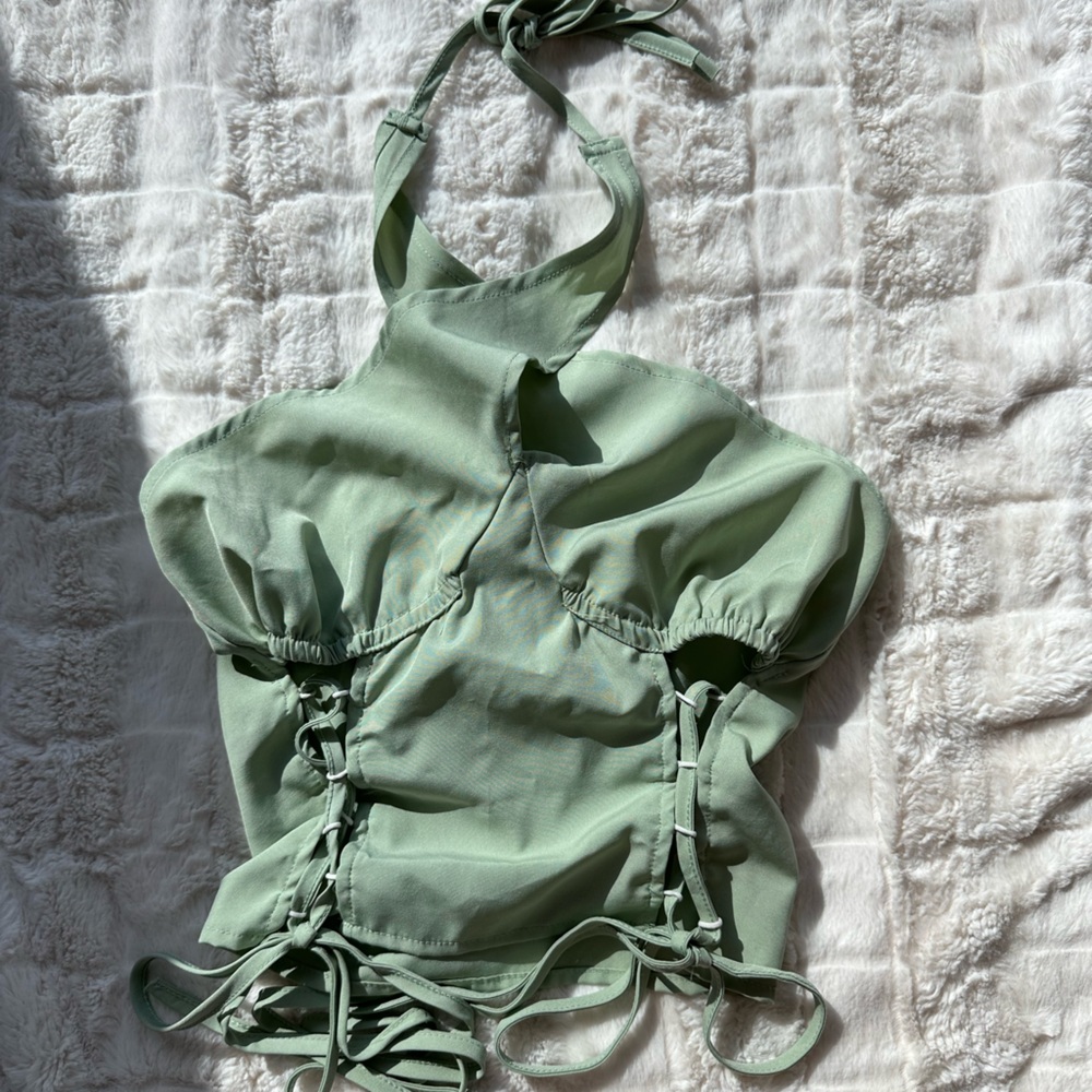 Beginning Boutique Sage Halter Top